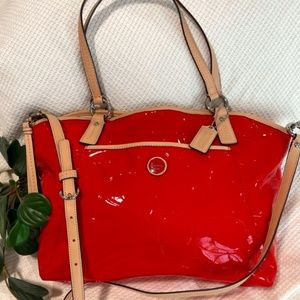 Coach Vermillion Red Patent Leather Purse #F25188